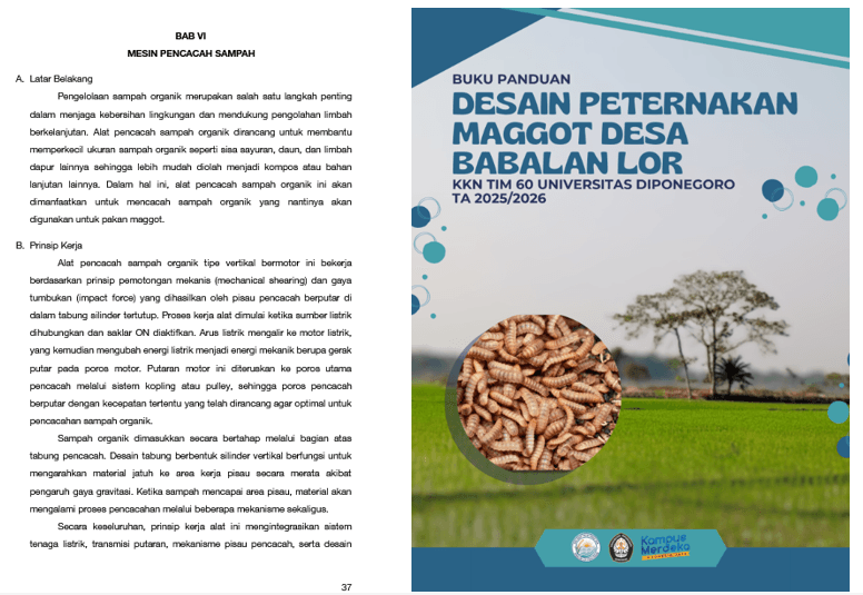 Mahasiswa KKN UNDIP Rancang Alat Pencacah Sampah Organik sebagai Dukungan Awal Program BUMDes di Desa Babalan Lor